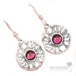 Designer earrings tourmaline pink silver Ag 925 E74