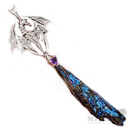 Designer pendant kyanite rainbow titanium aura silver Ag 925 P2046