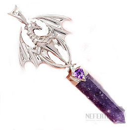 Designer pendant amethyst crystal silver Ag 925 P2056