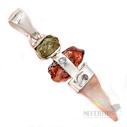 Design pendant moldavite silver Ag 925 P2188