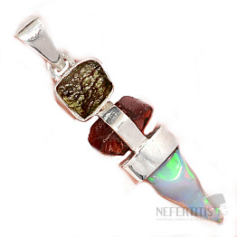 Design pendant moldavite silver Ag 925 P2191