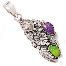 Designový přívěsek tyrkys stříbro Ag 925 P2253