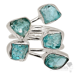 Designer ring with blue apatite silver Ag 925 R114
