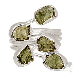 Designer ring with moldavite silver Ag 925 R148