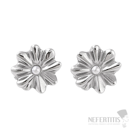 Náušnice z nerezové oceli Silver Flowers