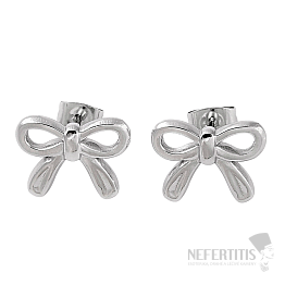 Náušnice z nerezové oceli Mašle Silver 1,1 cm