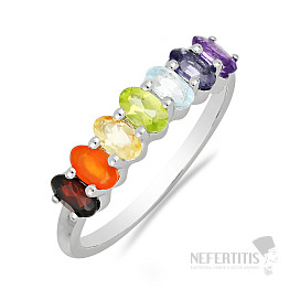 Chakra-Ring Energie der Natur Rhodium Silber Ag 925