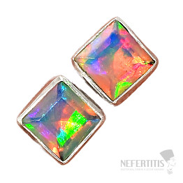 Opál etiópsky brúsený náušnice kôstky striebro Ag 925 E147