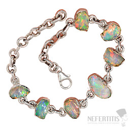 Ethiopian opal raw bracelet silver Ag 925 B100