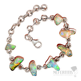 Äthiopischer Opal Roharmband Silber Ag 925 B103