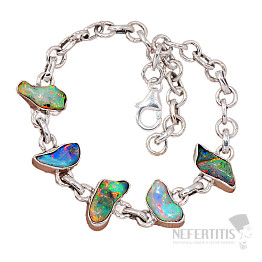Ethiopian opal raw bracelet silver Ag 925 B24