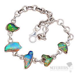 Ethiopian opal raw bracelet silver Ag 925 B31