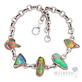 Ethiopian opal raw bracelet silver Ag 925 B32