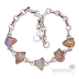 Ethiopian opal raw bracelet silver Ag 925 B35