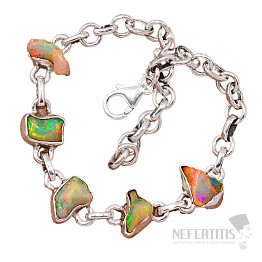 Ethiopian opal raw bracelet silver Ag 925 B67