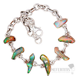Ethiopian opal raw bracelet silver Ag 925 B82