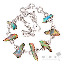 Opál etiopský surový náramek stříbro Ag 925 B84