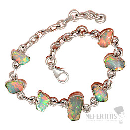 Ethiopian opal raw bracelet silver Ag 925 B98