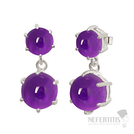 Silver dangle earrings with amethyst