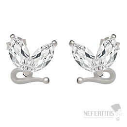 Silver earrings with crystals