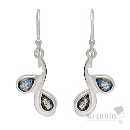 Silver dangle earrings with labradorite