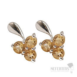 Silver earrings with citrine Trefoil