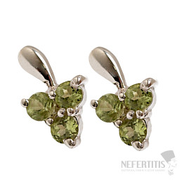 Silver earrings with olivine Trefoil