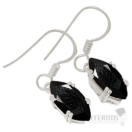 Silver dangle earrings with onyx