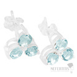 Silver earrings with blue topaz