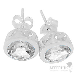 Silver earrings with crystals