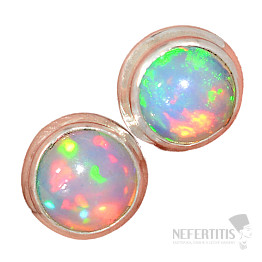 Opál etiopský náušnice pecky stříbro Ag 925 E490