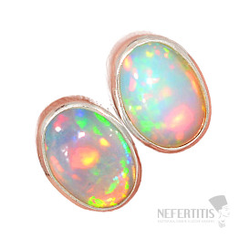 Opál etiópsky náušnice kôstky striebro Ag 925 E491