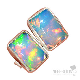Äthiopische Opal-Ohrringe, Silber Ag 925 E496