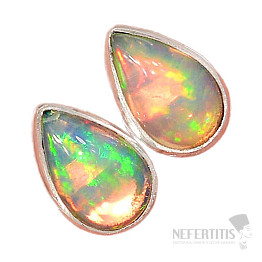 Opál etiopský náušnice pecky stříbro Ag 925 E541