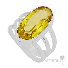 Topaz žlutý Lemon prsten stříbro Ag 925 53724
