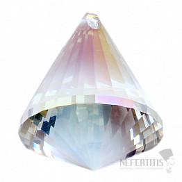Cone Feng Shui geschliffener Kristall schillernde metallisierte helle Perle