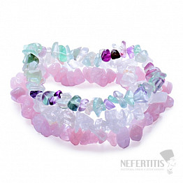 Set aus drei Armbändern – Kristall, Roségold und Fluorit