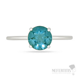 Silver ring with fluorite BELGIAN TEAL RBC-328-BTF