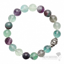 Fluorit mehrfarbiges buddhistisches Perlenarmband