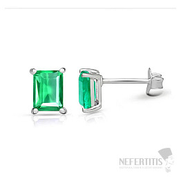 Silberne Ohrringe mit grünem Fluorit SBC-107-GFF