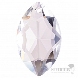 Blatt oval Feng Shui geschliffener klarer Kristall 3,6 cm