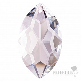 Blatt Oval Feng Shui Schliff klarer Kristall 4,8 cm