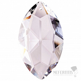 Blatt Oval Feng Shui Schliff klarer Kristall 7,4 cm
