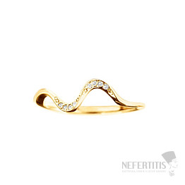 Silber-vergoldeter Ring Golden Wave