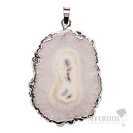 Sluneční křišťál řez krápníkem přívěsek bílý v barvě stříbra