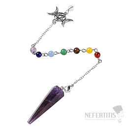 Amethyst-Chakra-Pendel-Symbol der dreifachen Göttin