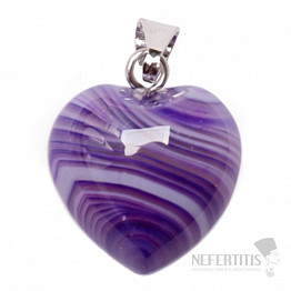 Agate purple heart pendant 1.6 cm