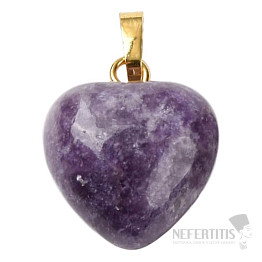 Lepidolite pendant Heart 1.5 cm