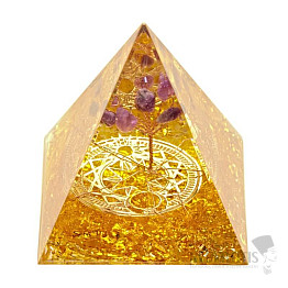 Orgonit pyramída s citrínom Strom života z ametystu