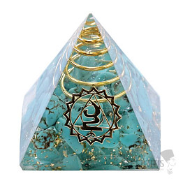 Orgonitpyramide mit Tyrkenit für das Halschakra